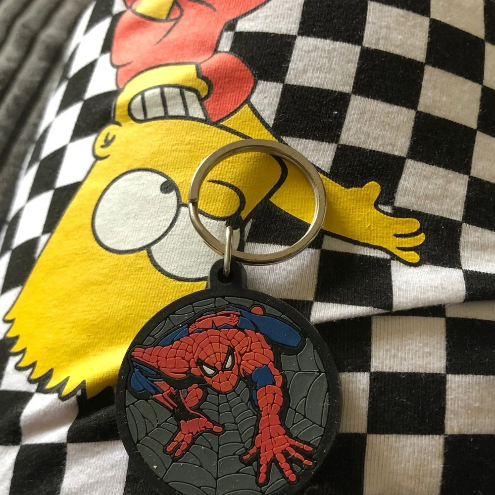 Marvel Logo Black Rubber Keychain with Blue Label